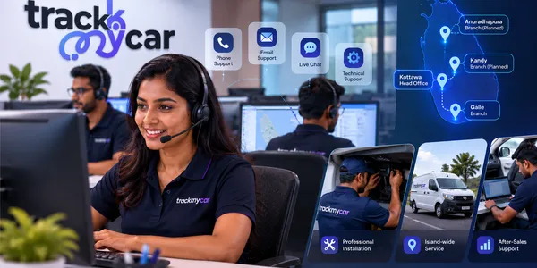 TrackMyCar support team at the Kottawa head office with Galle branch and installation service